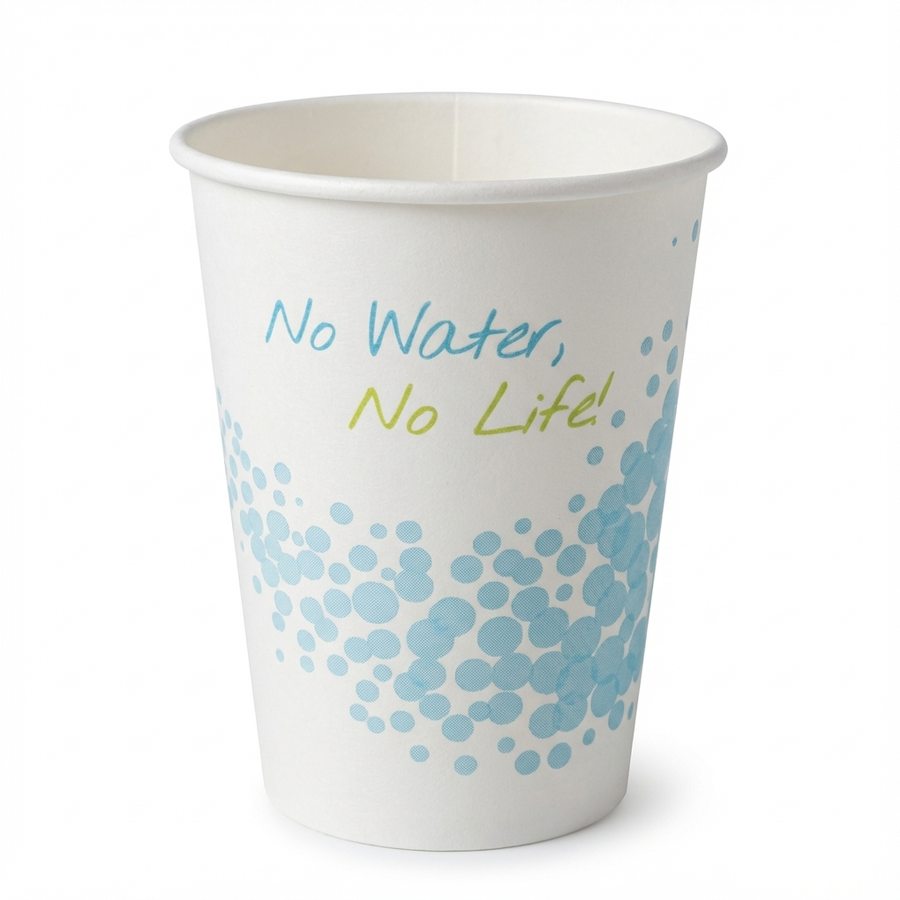 Bicchiere Di Carta Bianco e Azzurro 20cl