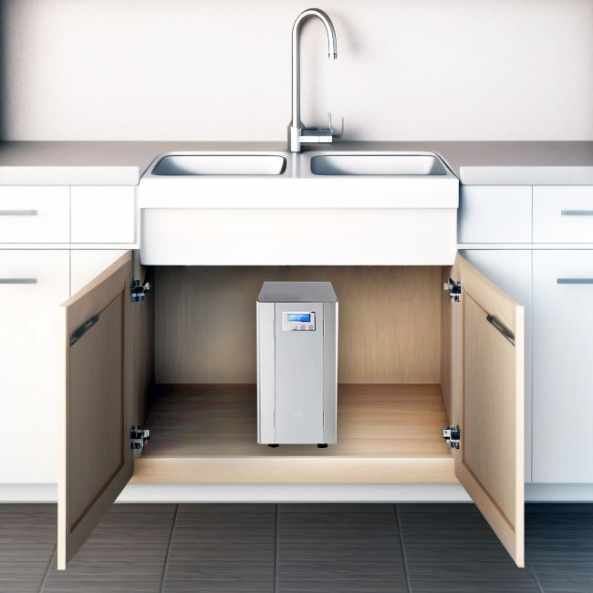 AcquaClub-Plus, Depuratore Acqua Casa con Frigogasatore e Osmosi Inversa - Sottobanco